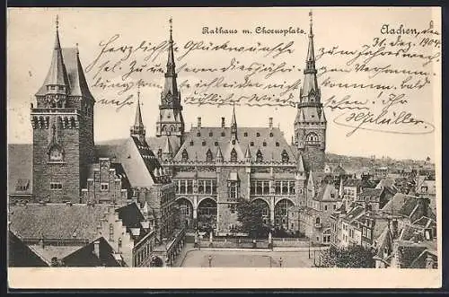 AK Aachen, Rathaus mit Chorusplatz