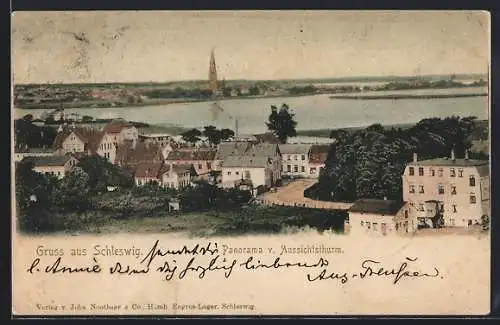 AK Schleswig, Panorama vom Aussichtsthurm