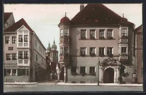AK Bayreuth, altes Rathaus und Brautgasse