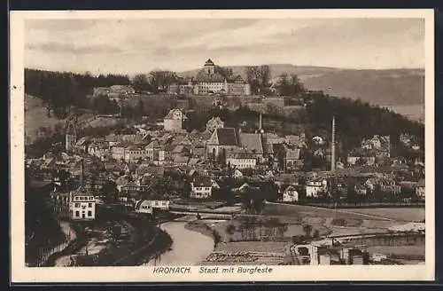 AK Kronach, Teilansicht mit Burgfeste