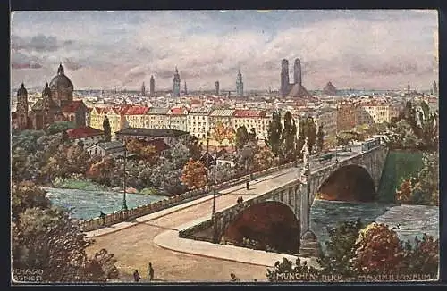 Künstler-AK Richard Wagner: München, Blick zum Ort vom Maximilianeum
