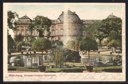 AK Würzburg, Königliche Residenz Gartenseite