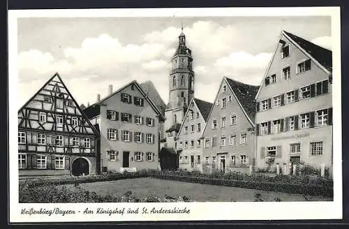 AK Weissenburg /Bayern, Am Königshof und St. Andreaskirche