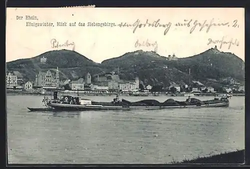AK Königswinter /Rhein, Blick auf das Siebengebirge