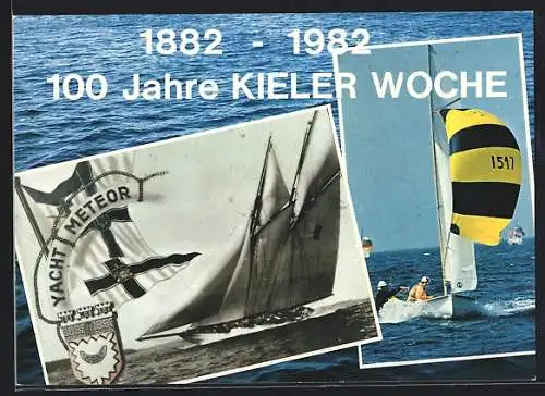 AK Kiel, Die Yacht Meteor, Sportsegelboot, 100 Jahre Kieler Woche