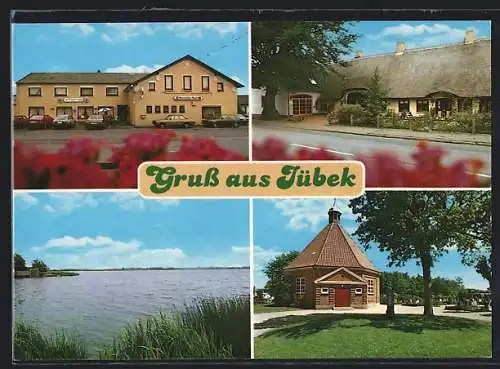 AK Jübek, Gasthaus, Wasserpartie und Parkanlage