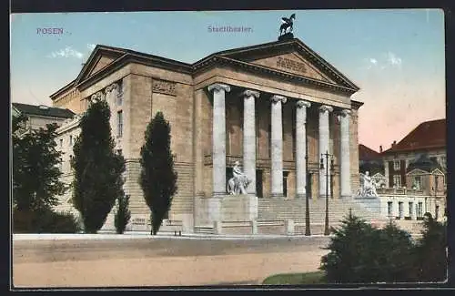 AK Posen / Poznan, Stadttheater, Vorderansicht