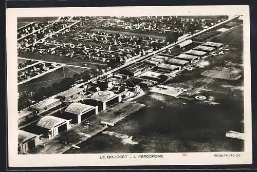 AK Le Bourget, L`Aérodrome, Fliegeraufnahme