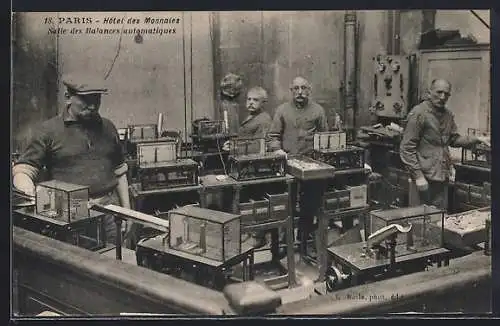AK Paris, Hotel des Monnaies, Salle des Balances automatiques, Gelddruckerei