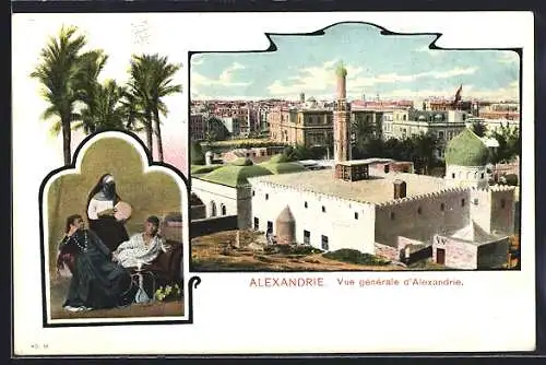 AK Alexandrie, Vue generale mit Moschee
