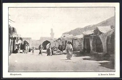 AK Zobeir, a Street Scene, Strassenpartie mit Anwohnern