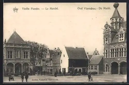 AK Gand, Exposition Universelle 1913, vielle Flandre, le Marche