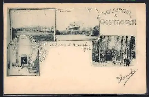 AK Oostacker, Hotel de Lourdes, Pensionnat de demoiselles, Christ