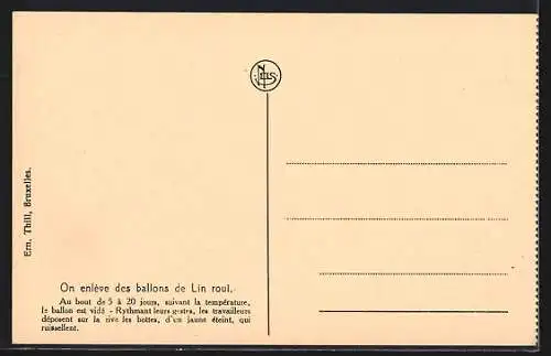 AK La Culture du Lin, On enlève des ballons le lin roui, Anbau und Verarbeitung von Flachs