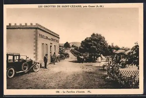 AK Saint-Cézaire, Le Pavillon d`Entrée des grottes près de Grasse