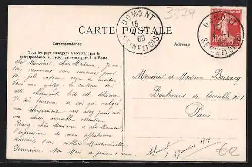AK Domont, Rue de la Mairie, Ortspartie