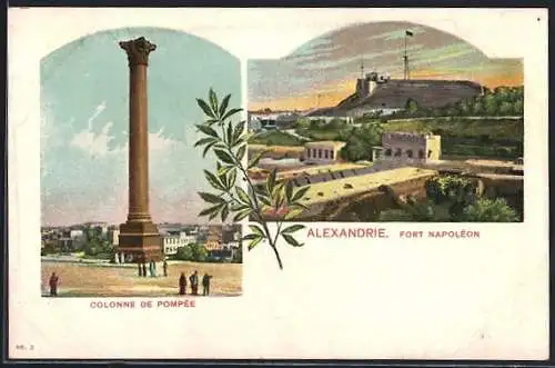 Passepartout-AK Alexandrie, Fort Napoleon, Colonne De Pompée