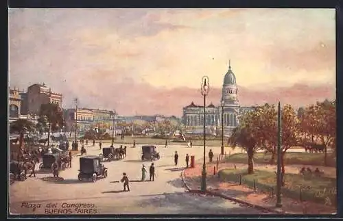 Künstler-AK Buenos Aires, Plaza del Congreso