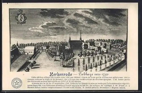 Künstler-AK Hasselt, Herkenrode, L`abbaye vers 1750