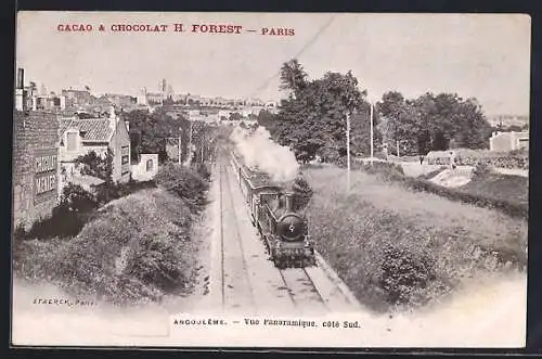 AK Angoulême, Vue Panoramique, Côté Sud, Paris, Cacao & Chocolat H. Forest
