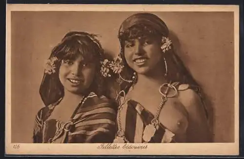 AK Fillettes bedouines, junge arabische nackte Frau