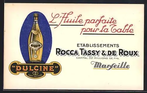 AK Marseille, Reklame für Dulcine, Etablissements Rocca Tassy & De Roux