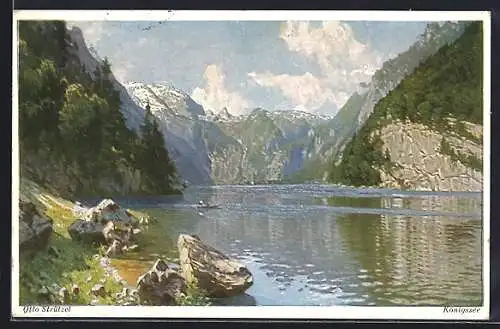 Künstler-AK Otto Strützel: Königssee, Blick vom Malerwinkel
