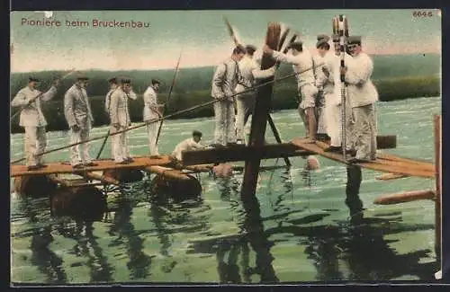 AK Pioniere beim Brückenbau