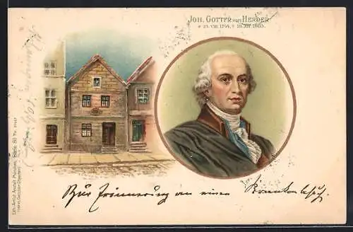 Künstler-AK Johann Gottfried von Herder, deutscher Dichter