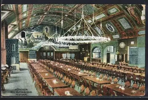 AK München, Königliches Hofbräuhaus, Festsaal, Innenansicht