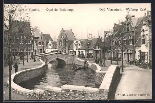 AK Vieille Flandre, de L'Exposition universelle & Internationale de Gand 1913, le Quai de Walbourg