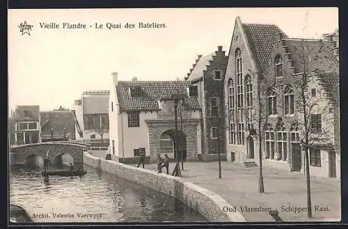 AK Gand, Exposition Internationale et Universelle 1913, Le Quai des Bateliers