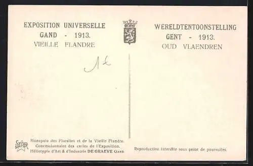 AK Gand, Exposition Internationale et Universelle 1913, Le Quai des Bateliers