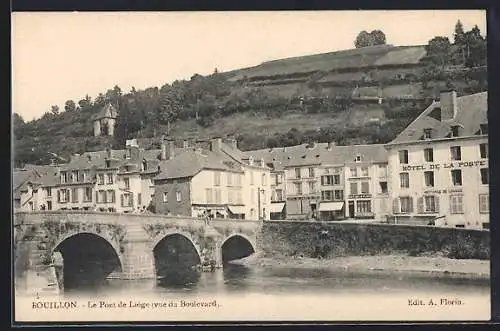 AK Bouillon, Le Pont de Liège vue du Boulevard