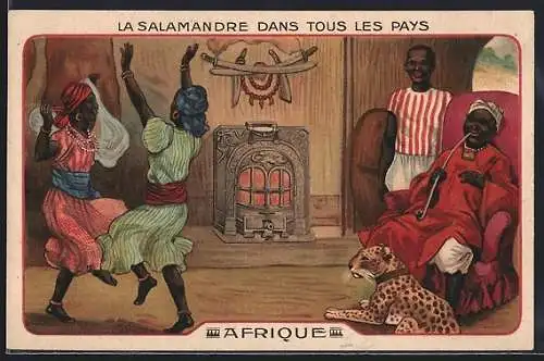 AK La Salamandre dand tous les Pays, Afrique, Ofenreklame