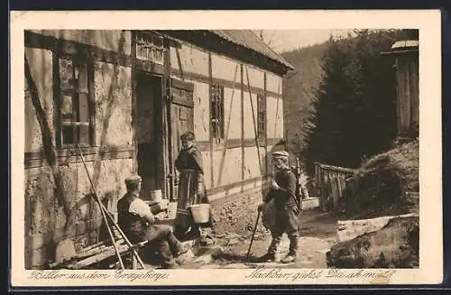 AK Menschen in Trachten aus dem Erzgebirge