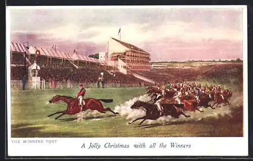 AK Pferderennen bei voll besetzten Tribünen