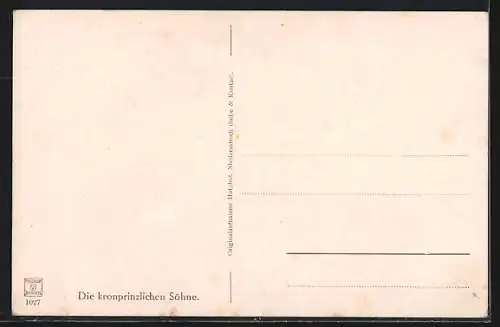 AK Die kronprinzlichen Söhne von Preussen in feldgrauer Uniform