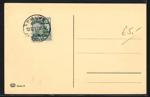 Künstler-AK Besonderes Datum 12.12.1912, Über dem Meer aufgehende Sonne
