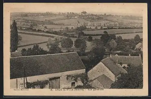 AK Crux-la-Ville, Vue générale sur la campagne et les toits du village