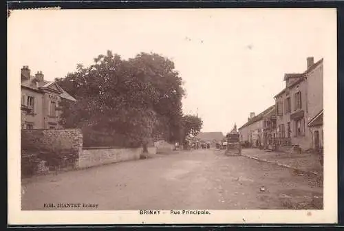 AK Brinay, Rue Principale avec maisons et arbres