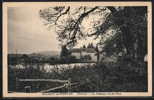 AK Alligny-en-Morvan, Le Château vu du Parc