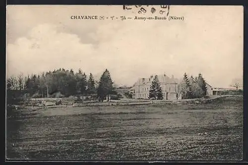 AK Aunay-en-Bazois, Vue du domaine de Chavance et paysages environnants
