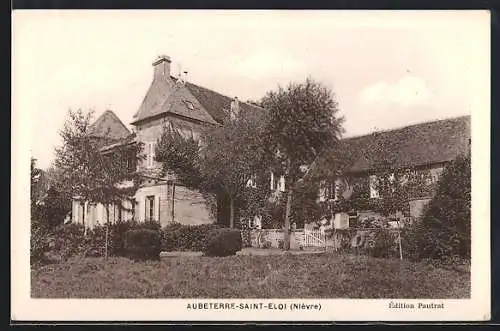 AK Aubeterre-Saint-Eloi, Vue de la maison et du jardin verdoyant