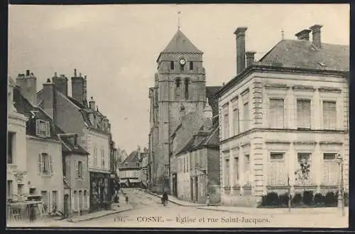 AK Cosne, Église et rue Saint-Jacques