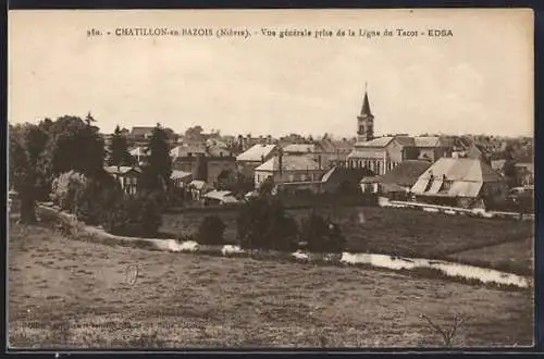 AK Chatillon-en-Bazois, Vue générale prise de la Ligne du Tacot