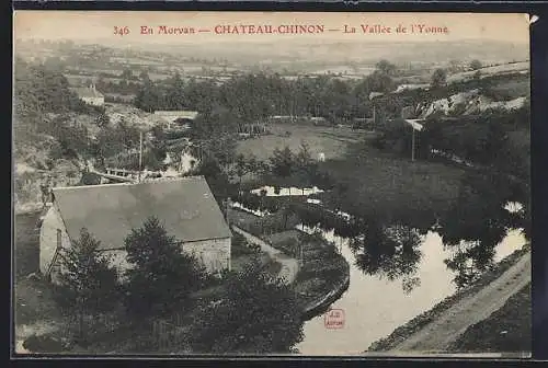 AK Château-Chinon, La Vallée de l`Yonne et paysage pittoresque du Morvan
