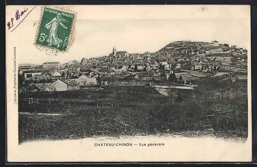 AK Chinon, Vue générale du château et du village