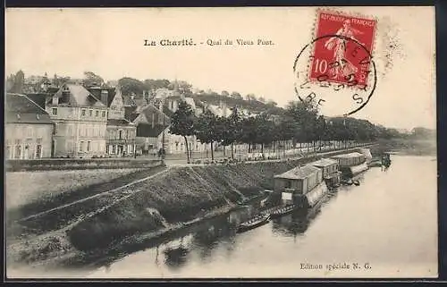 AK La Charité, Quai du Vieux Pont