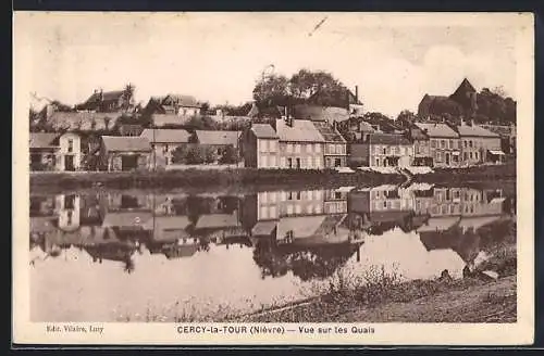 AK Cercy-la-Tour, Vue sur les Quais